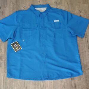 Realtree Men's Blue Casual Button Down Shirt
